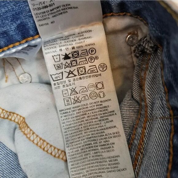 Levi's 511 Modern Slim Distressed 100% Cotton Denim Jeans Size 38 Measures 36 - Picture 10 of 15